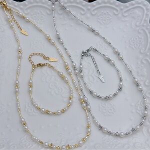 0318 New Flash Sale Handmade Freshwater Pearl Necklace Bracelet Set